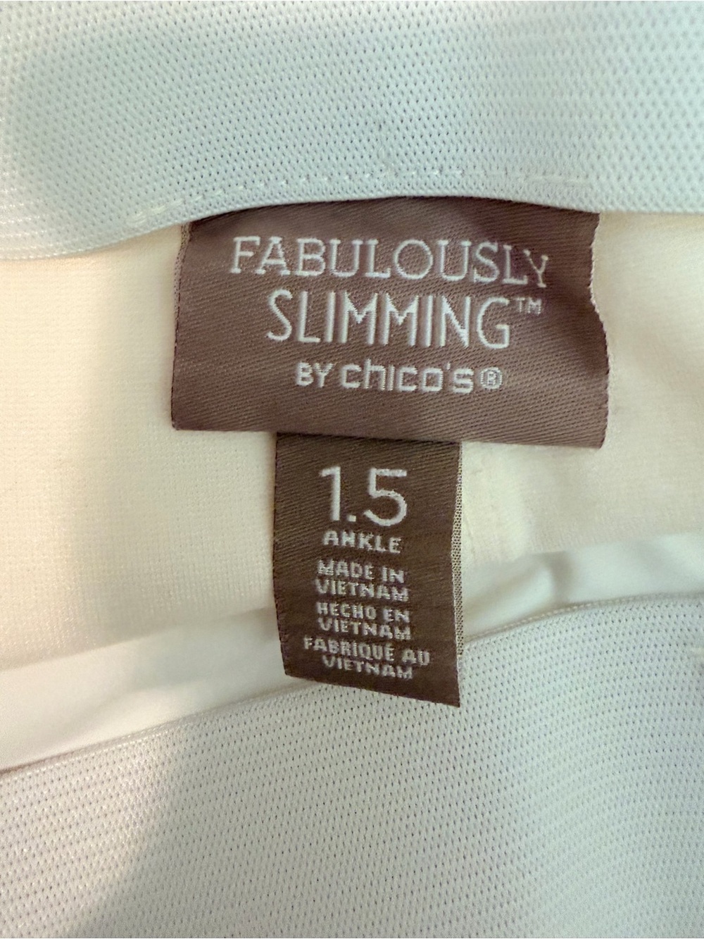 Chico's Fabulously Slimming Cream Ankle Crop Straight-Leg Pants - Picture 4 of 5